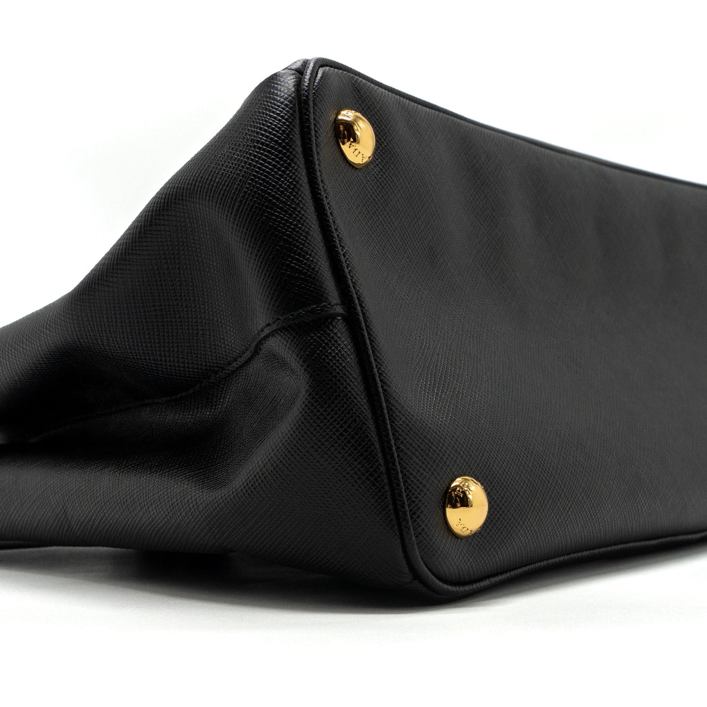 Prada double zip tote bag saffiano calfskin black GHW
