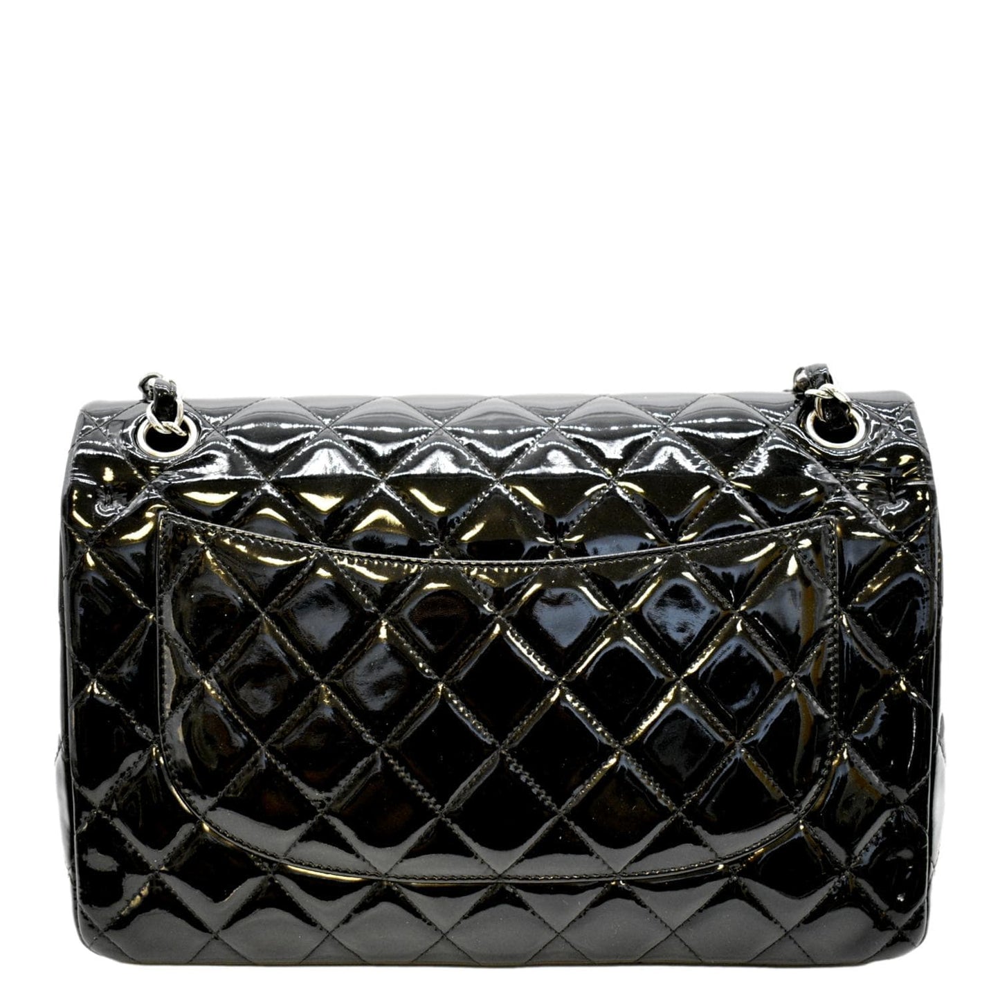 Luxury Chanel Jumbo Flap Patent Leather Shoulder Bag Black