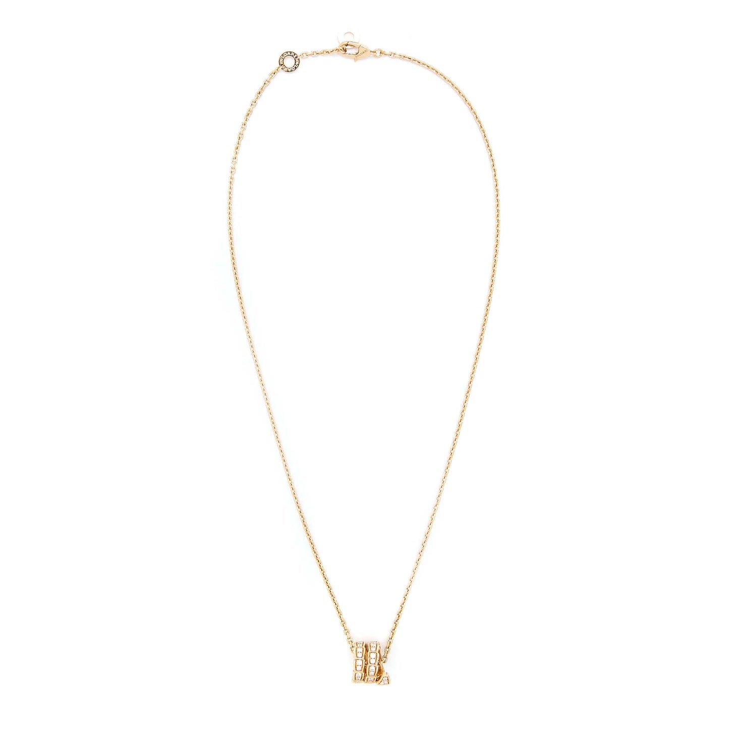 Bvlgari Serpenti Viper Necklace Rose Gold Diamonds
