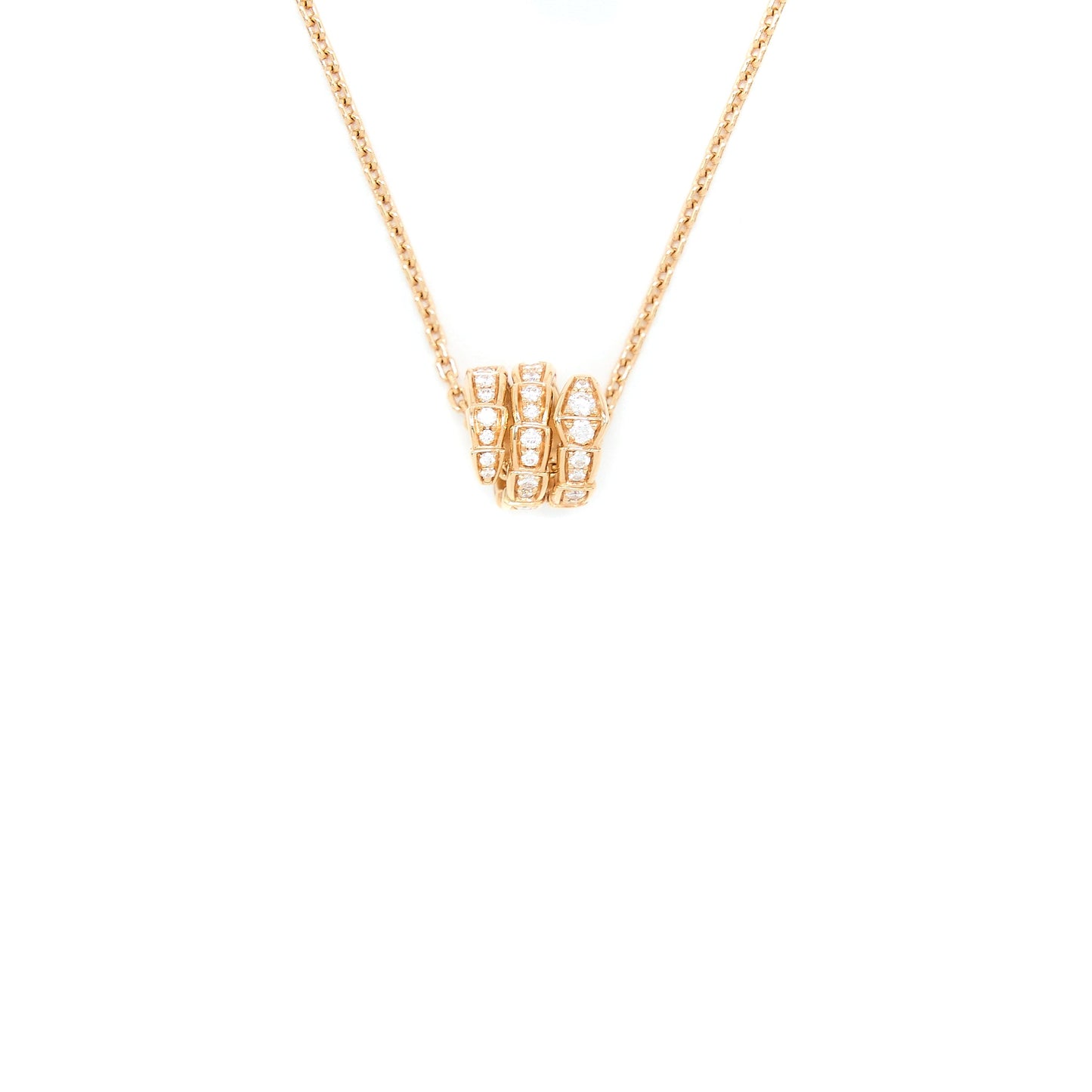 Bvlgari Serpenti Viper Necklace Rose Gold Diamonds