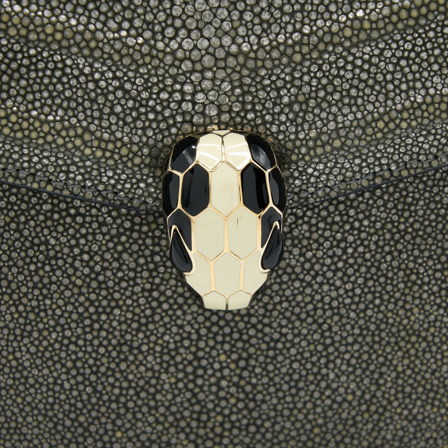 Bvlgari Serpenti Forever Crossbody Bag Stingray Leather Silver LGHW