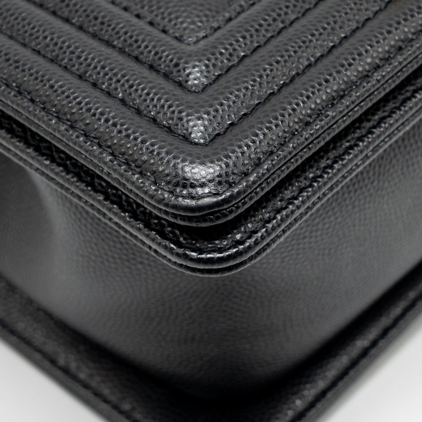 Chanel Small Boy Bag Caviar Black GHW (Microchip)