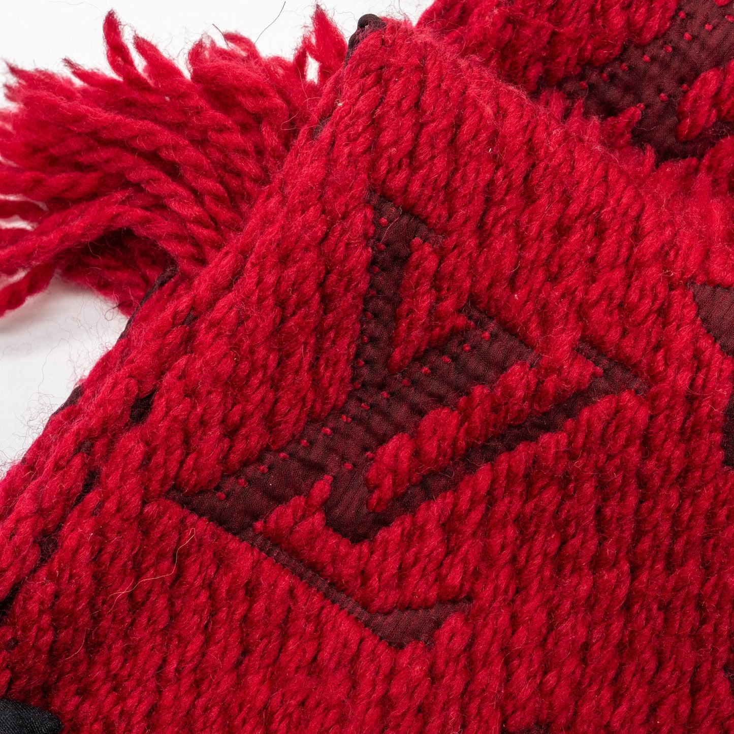 Louis Vuitton logomania scarf wool / silk red