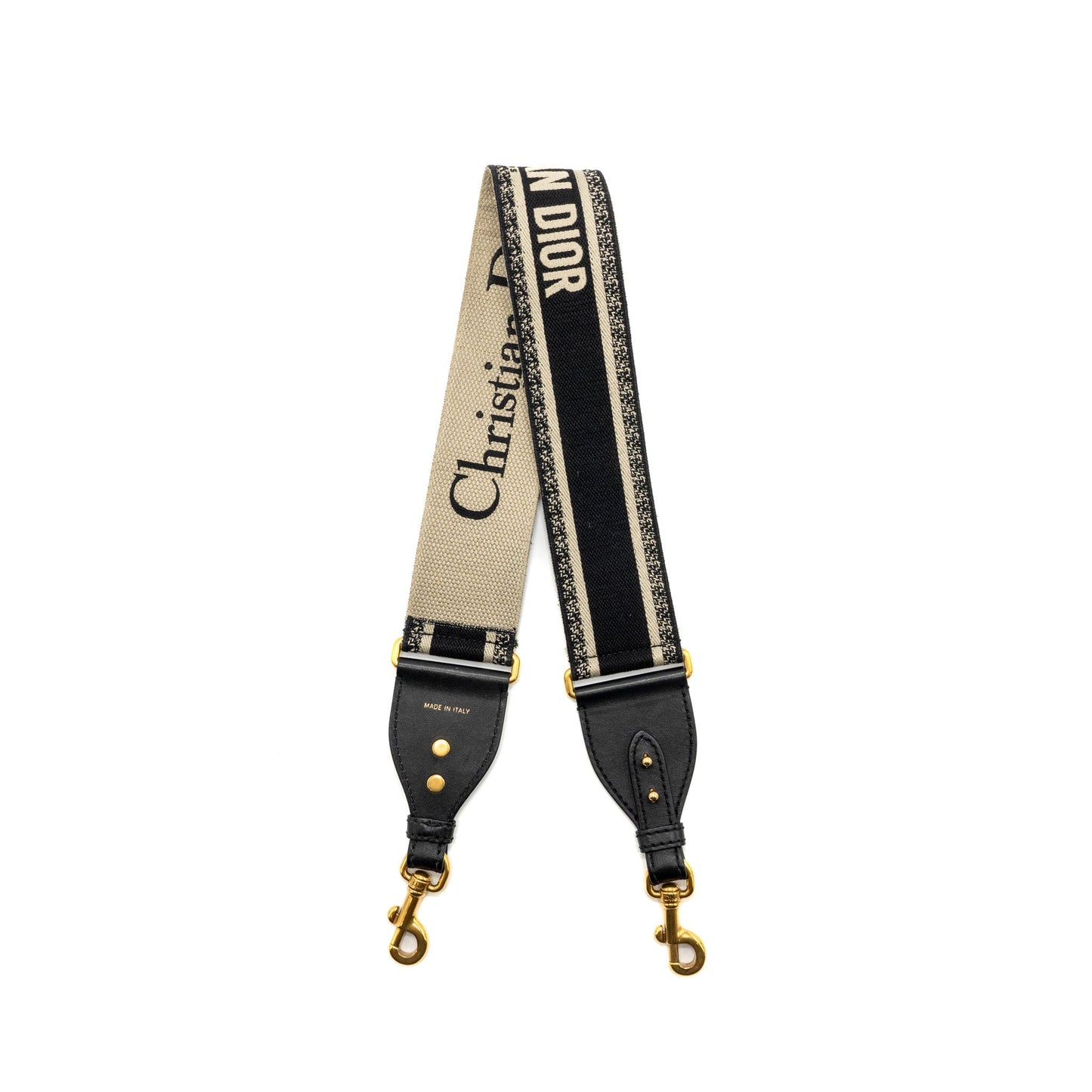 Luxury Dior shoulder strap oblique canvas black GHW