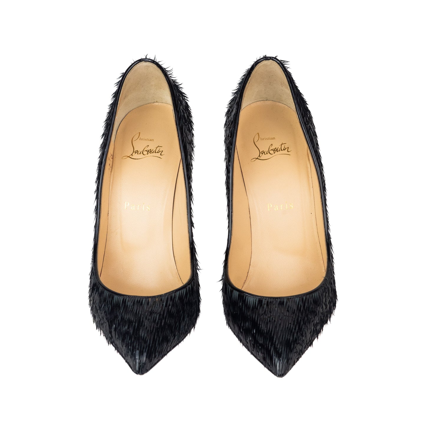 Christian Louboutin Pigalle Follies Patent Crow Pumps in Black by I