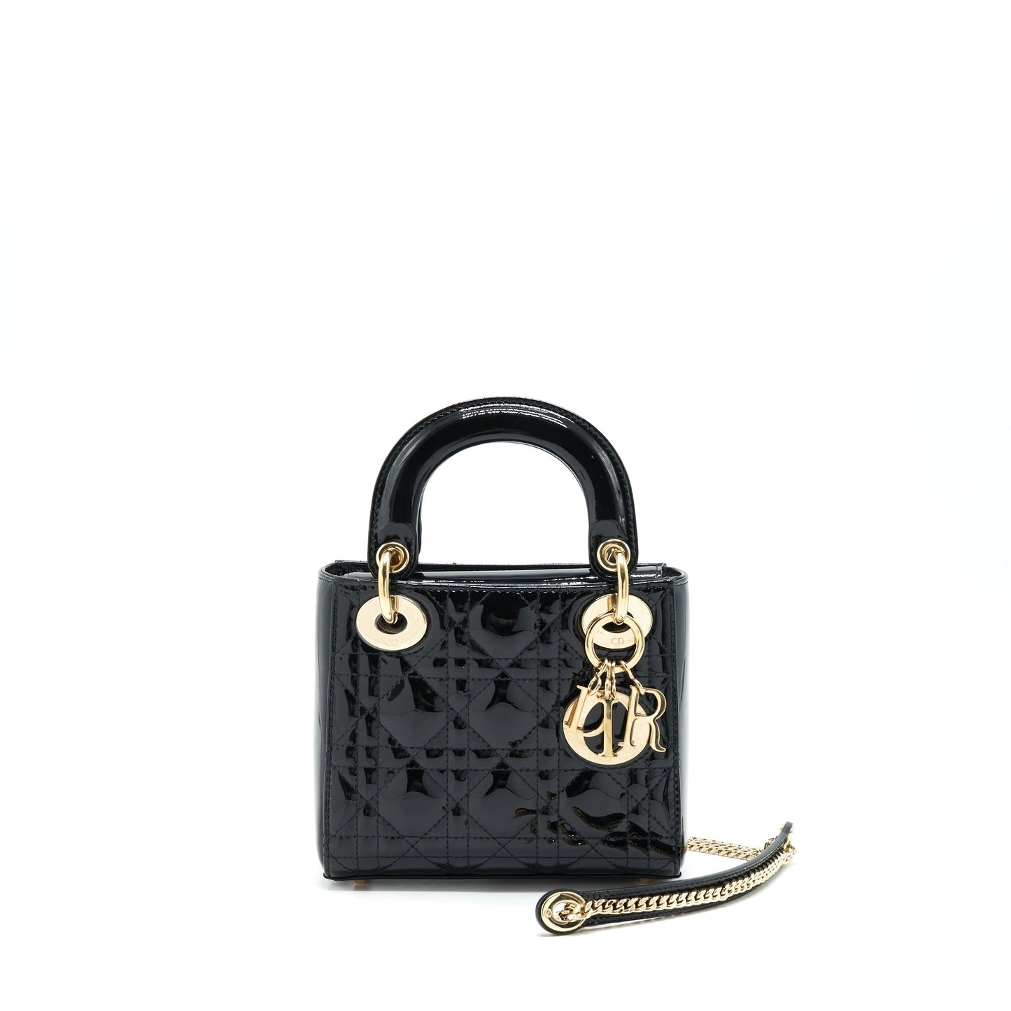 Luxury Dior Mini Lady Luxury Dior Patent Leather Black GHW