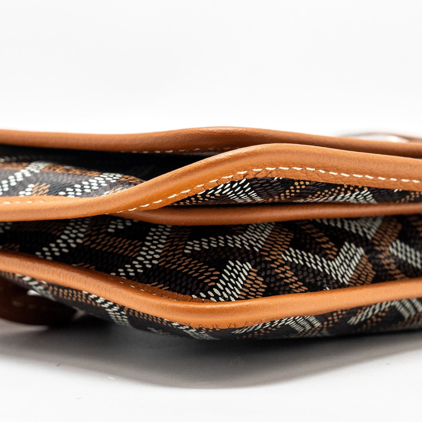 Goyard Portefeuille Pochette Plumet Goyardine Canvas/Leather Noir/Naturel SHW