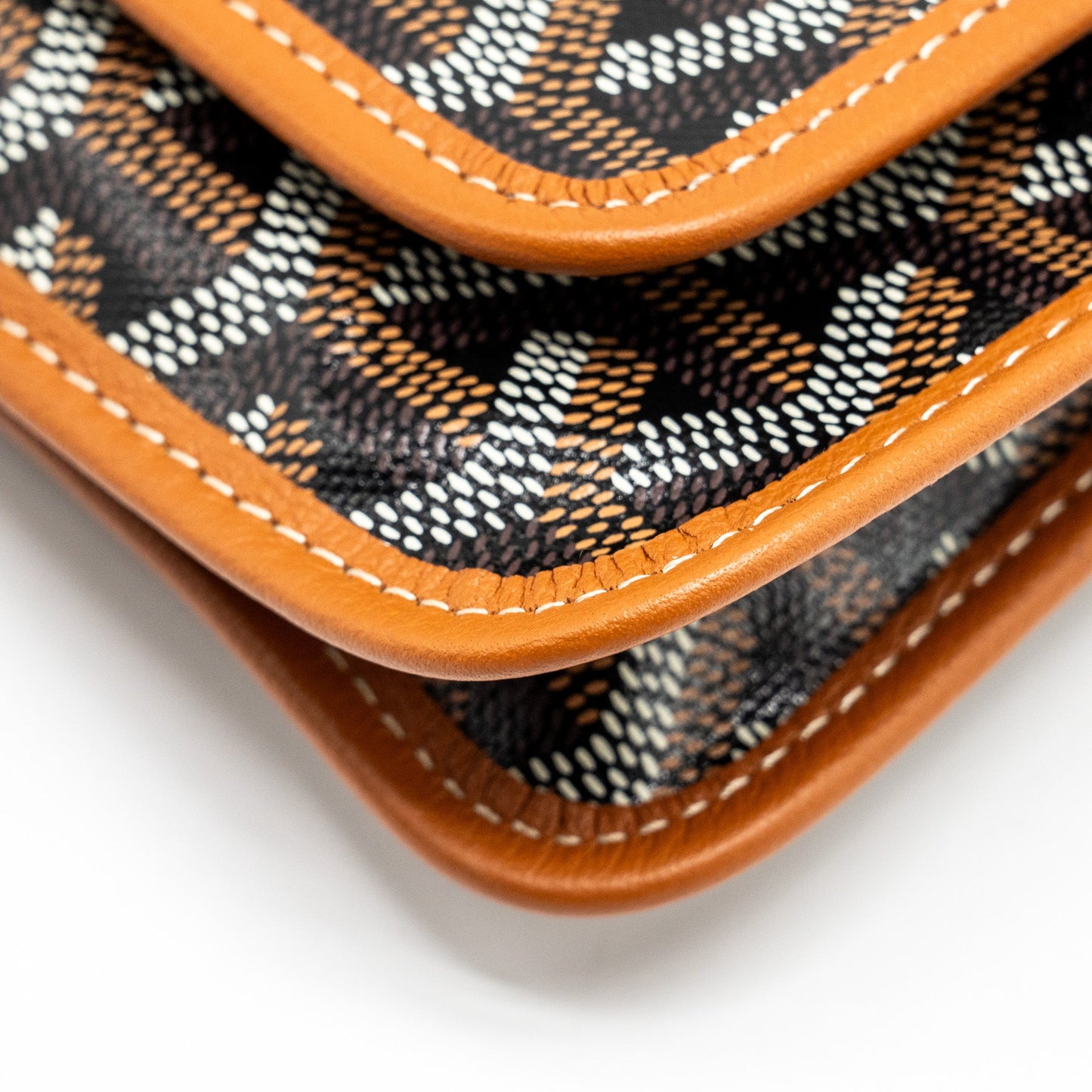 Goyard Portefeuille Pochette Plumet Goyardine Canvas/Leather Noir/Naturel SHW
