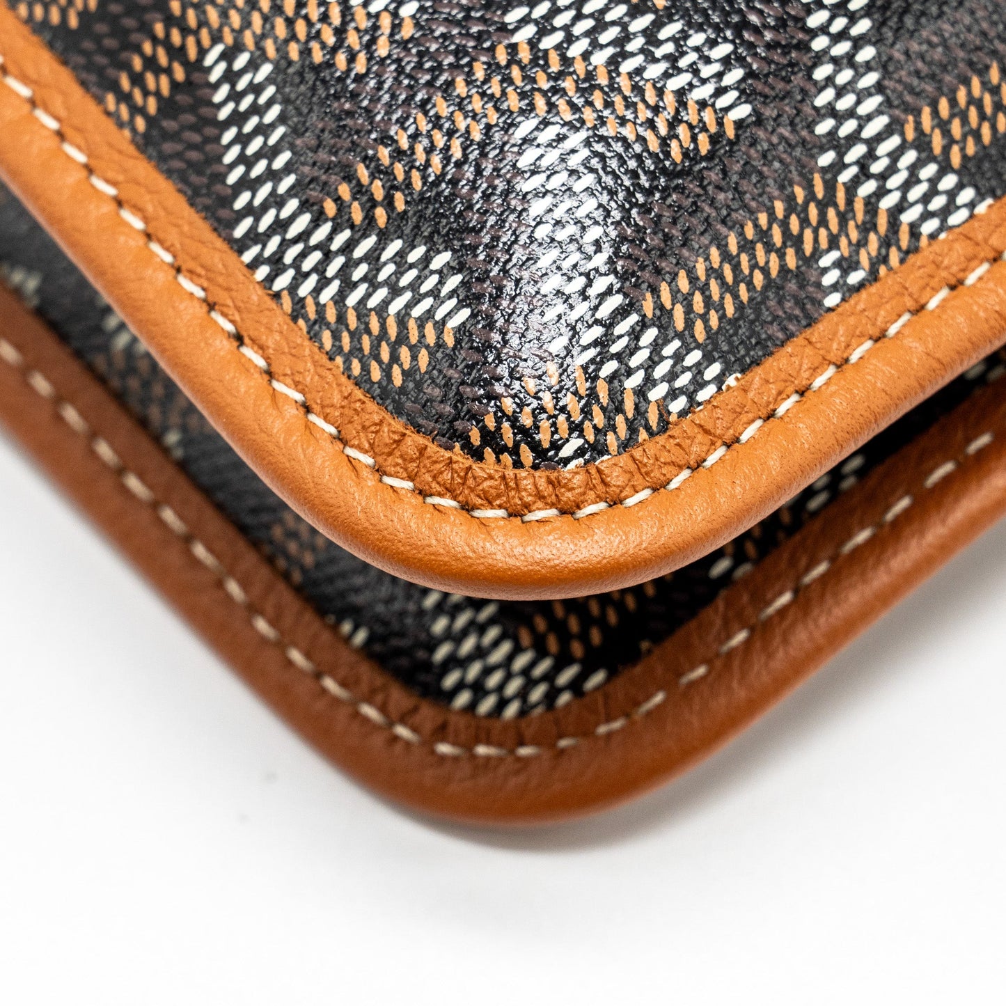 Goyard Portefeuille Pochette Plumet Goyardine Canvas/Leather Noir/Naturel SHW