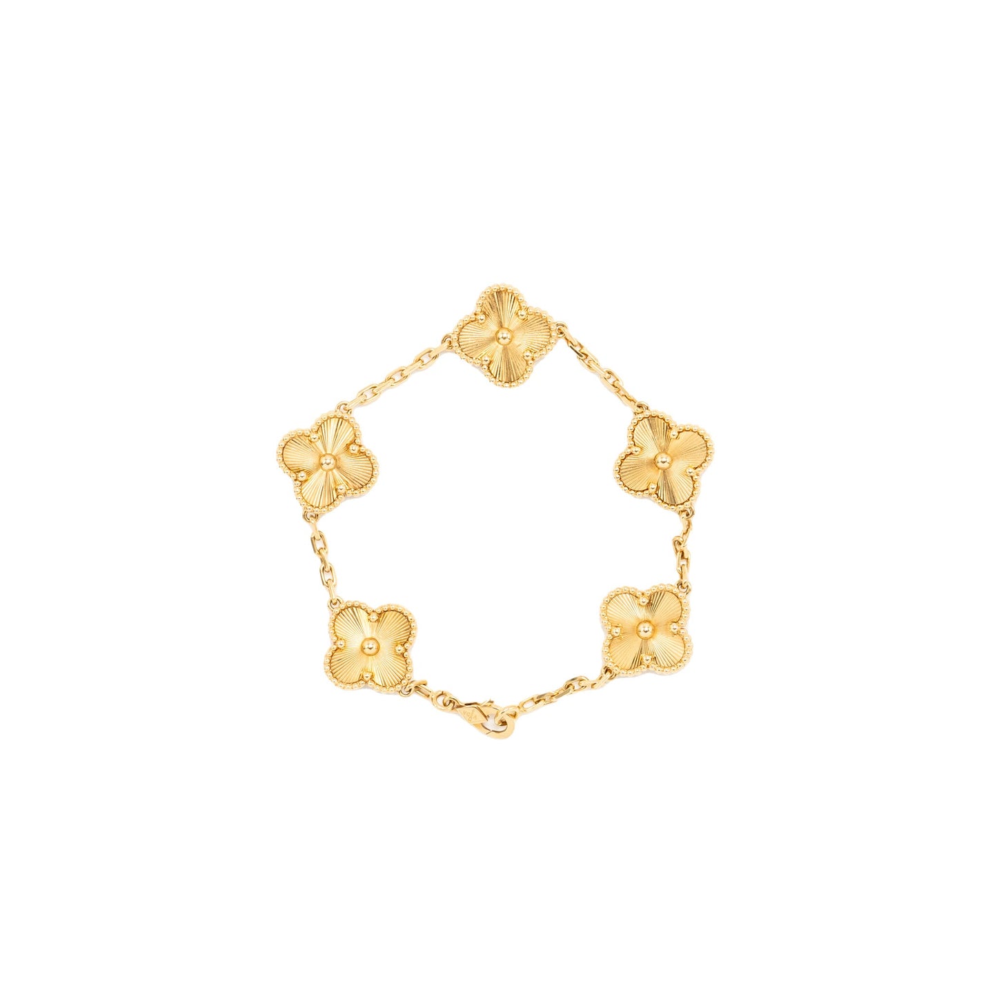Van Cleef and Arpels Vintage Alhambra Bracelet, 5 Motif yellow gold