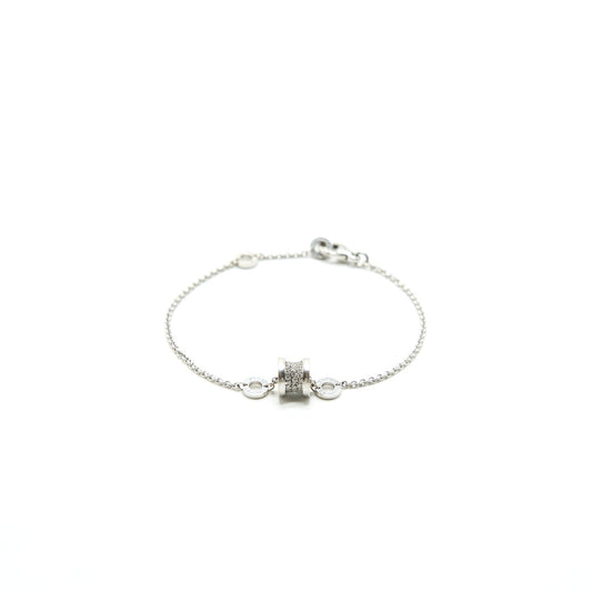 BVLGARI SIZE S/M B.ZERO1 BRACELET 18K WHITE GOLD WITH DIAMONDS