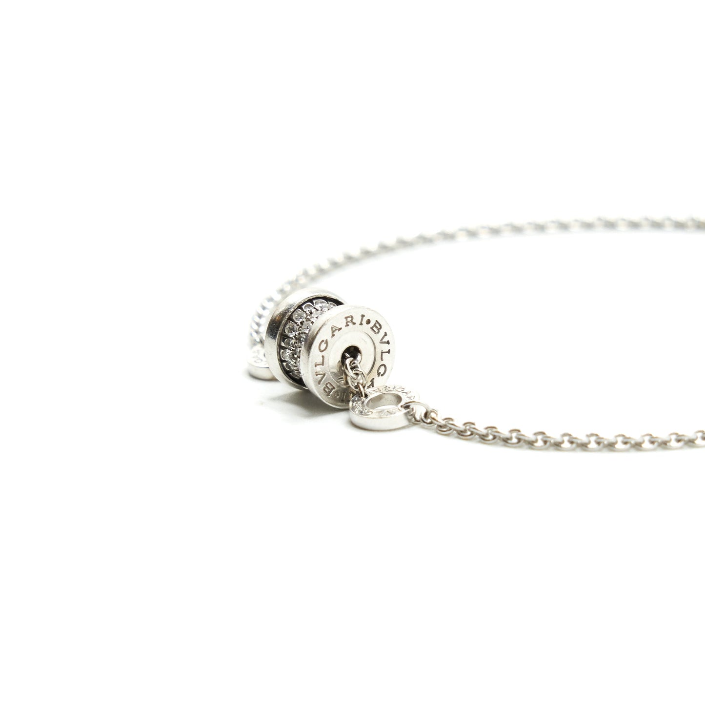 BVLGARI SIZE S/M B.ZERO1 BRACELET 18K WHITE GOLD WITH DIAMONDS