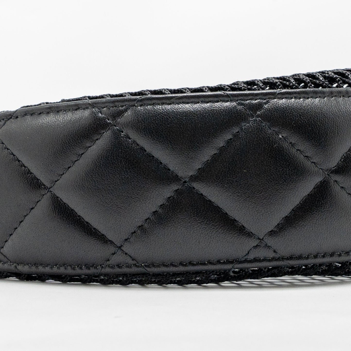 Chanel 25S half moon clutch with chain mesh / lambskin black LGHW (microchip)