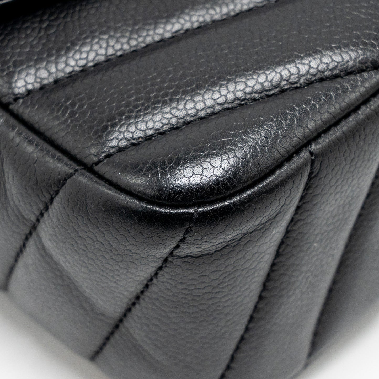 Chanel Envelop Flap Bag Chevron Caviar Black SHW
