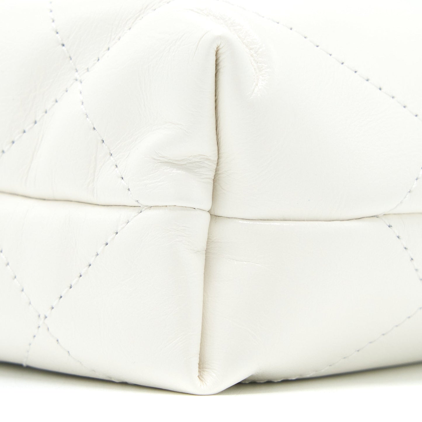 Chanel 23S Mini 22 Bag Shiny Calfskin White GHW (Microchip)