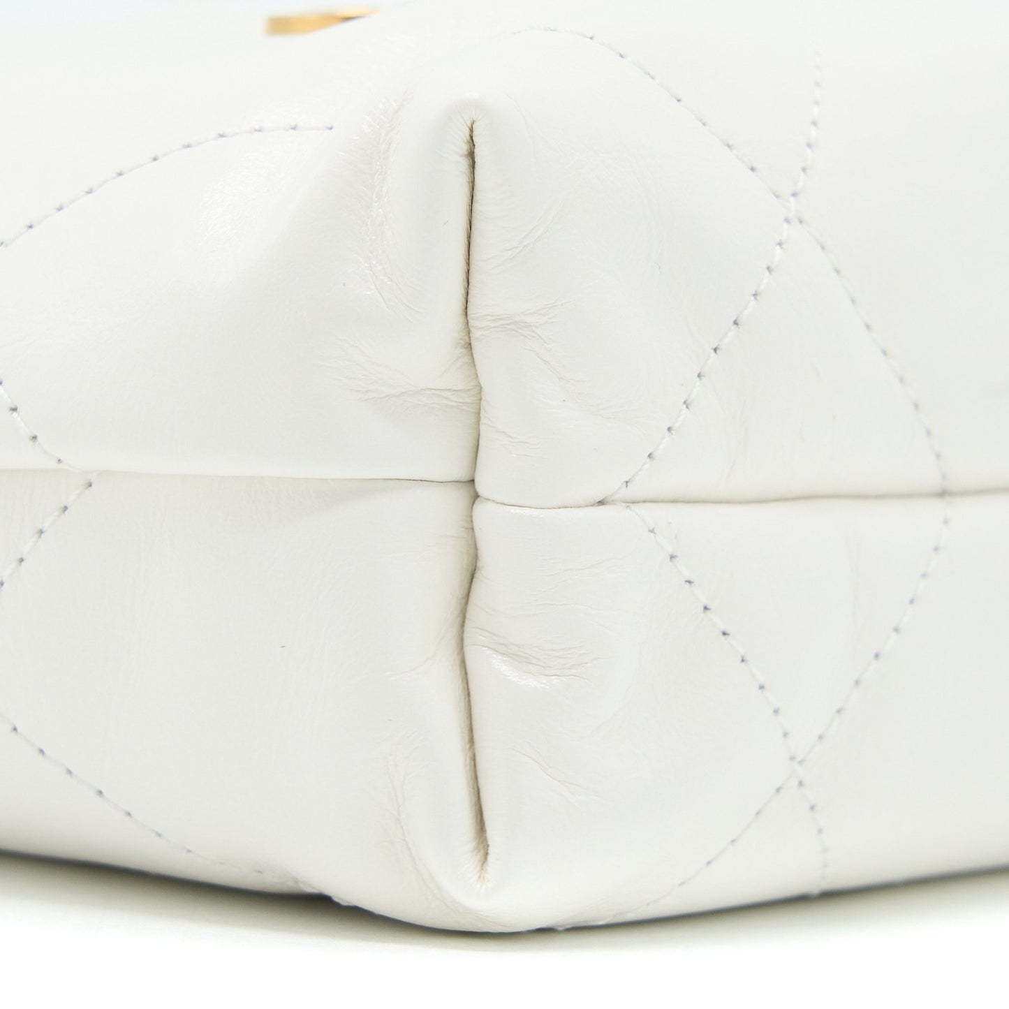 Chanel 23S Mini 22 Bag Shiny Calfskin White GHW (Microchip)