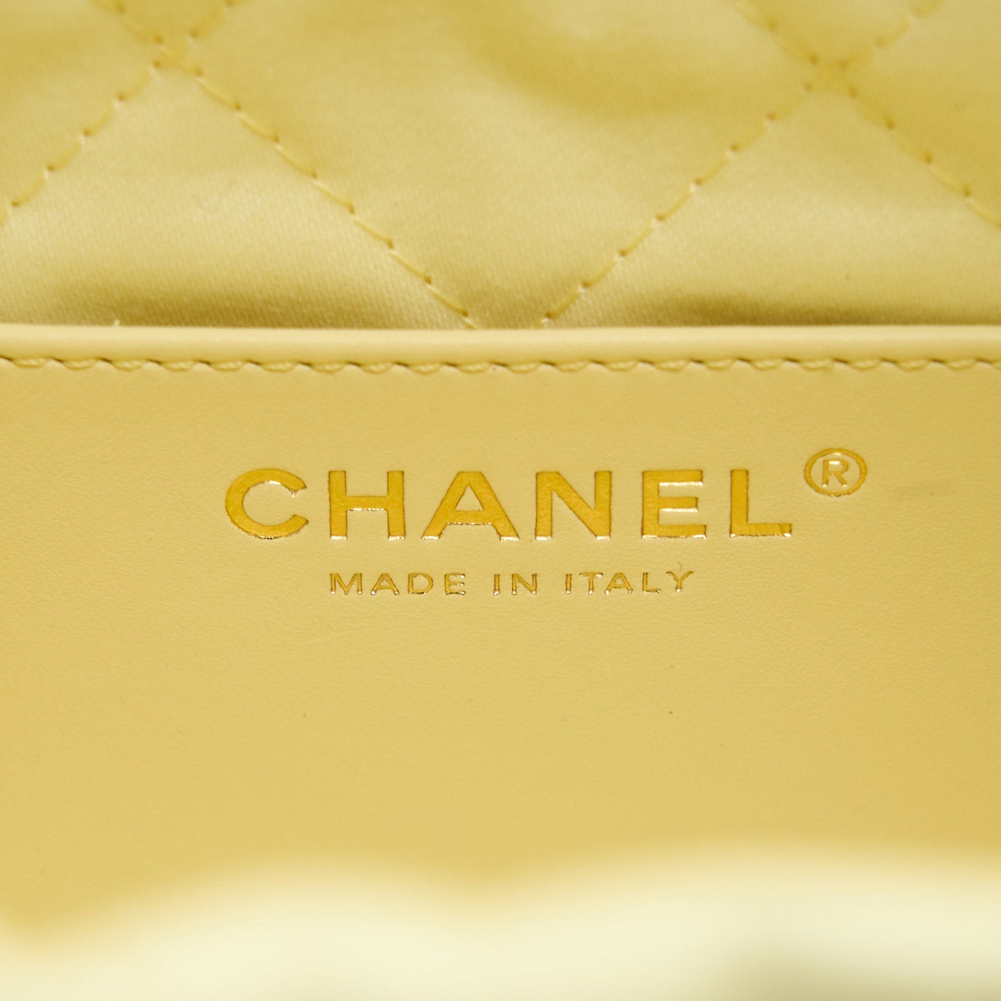 Chanel 23S Mini 22 Bag Shiny Calfskin Light Yellow GHW (Microchip)