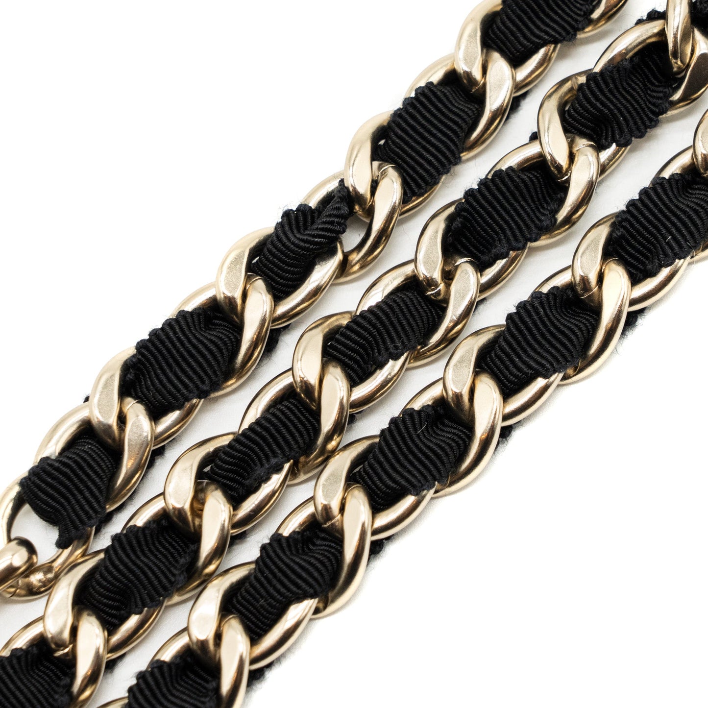 Chanel Grosgrain CC Bow Chain Belt Black LGHW
