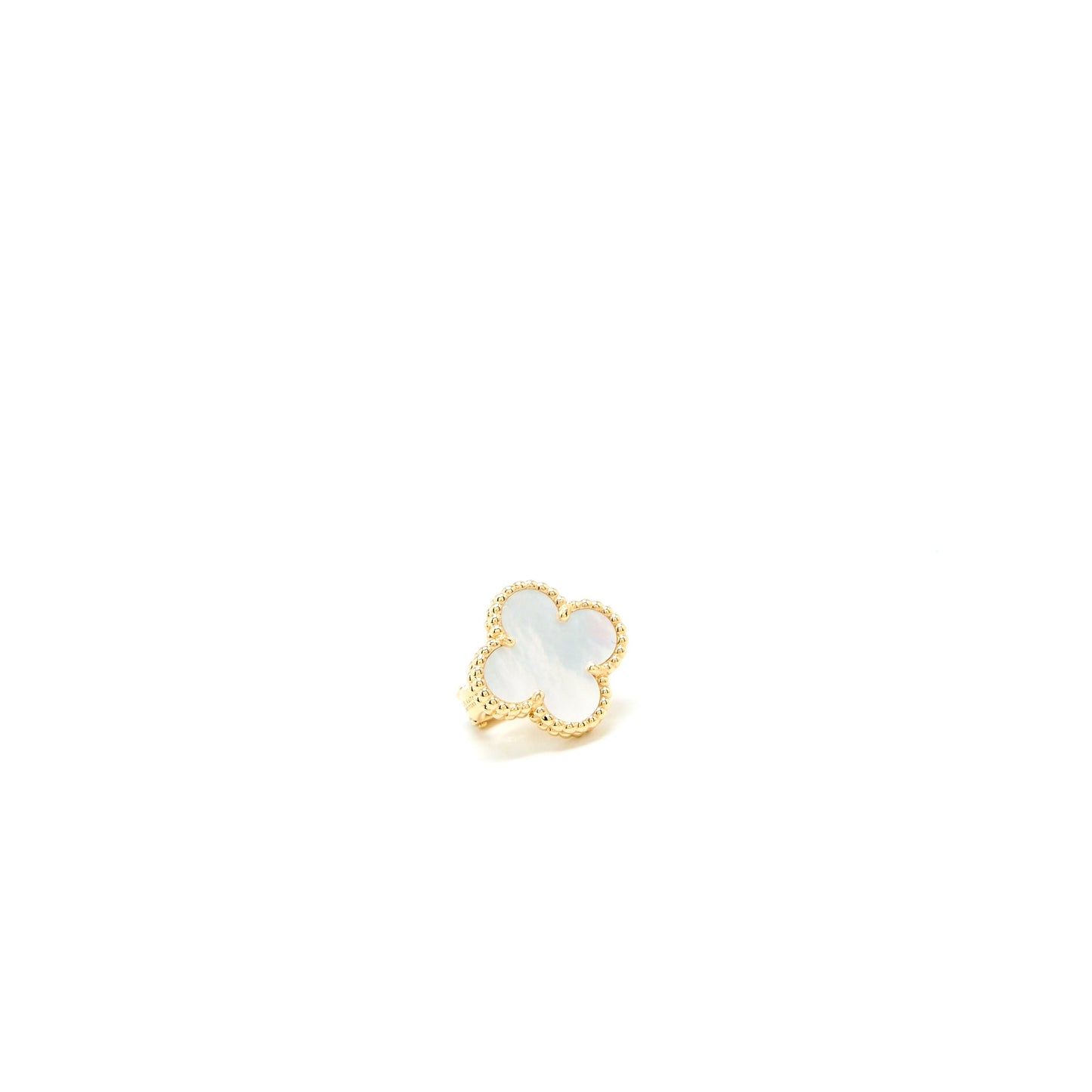 Van Cleef &. Arpels Vintage Alhambra Mother of Pearl Earrings Yellow Gold