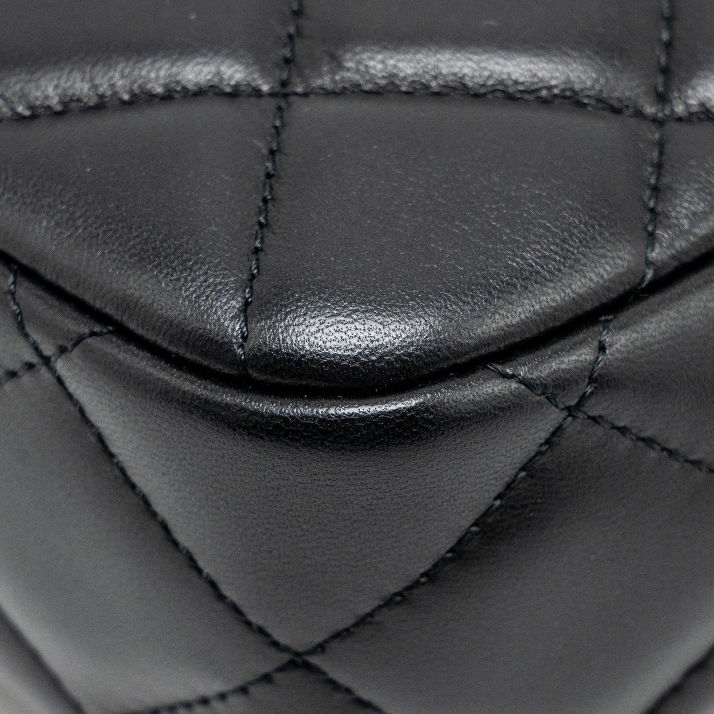 Chanel 22C My Perfect Mini Camera Case with Chain Lambskin Black GHW (Microchip)