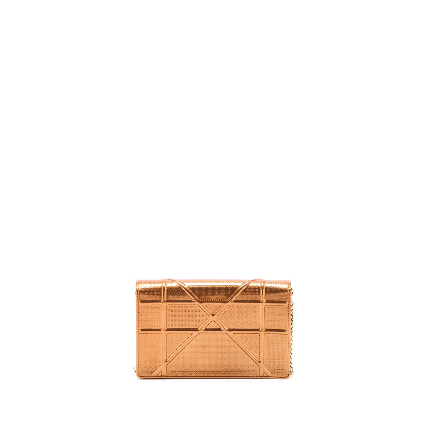 Luxury Dior Luxury Diorama Wallet on Chain Patent Metallic LGHW