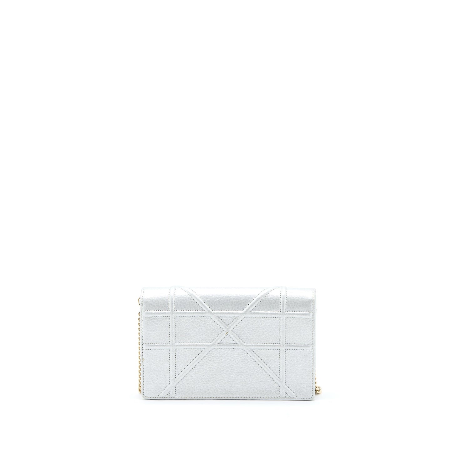 Luxury Dior Luxury Diorama Wallet on Chain Calfskin Silver LGHW