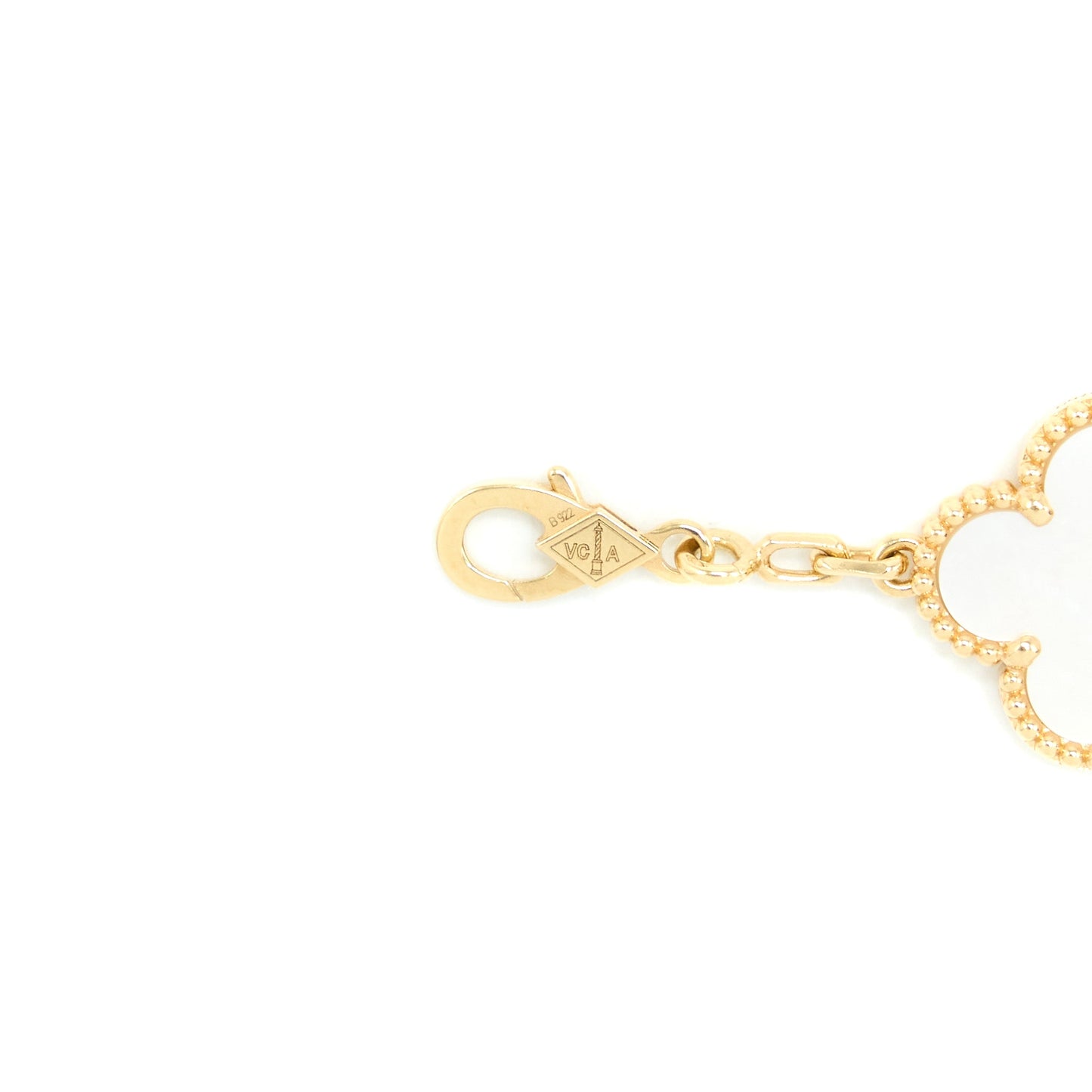 Van Cleef & Arpels Vintage Alhambra Bracelet 5 Motifs Mother Of Pearl Yellow Gold