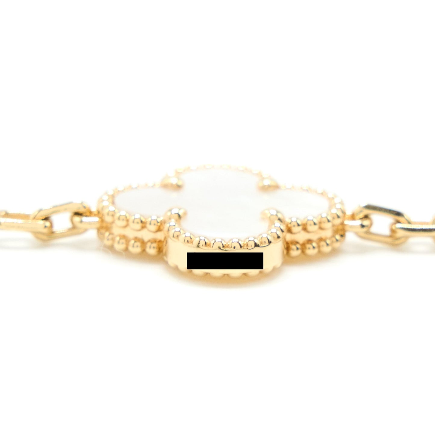 Van Cleef & Arpels Vintage Alhambra Bracelet 5 Motifs Mother Of Pearl Yellow Gold
