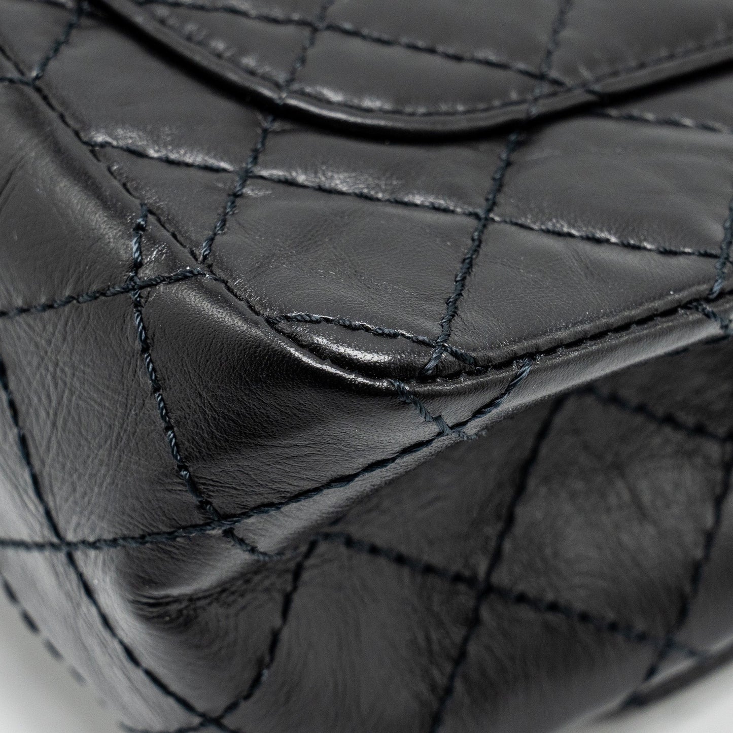 Chanel Mini 2.55 reissue flap bag aged calfskin black GHW