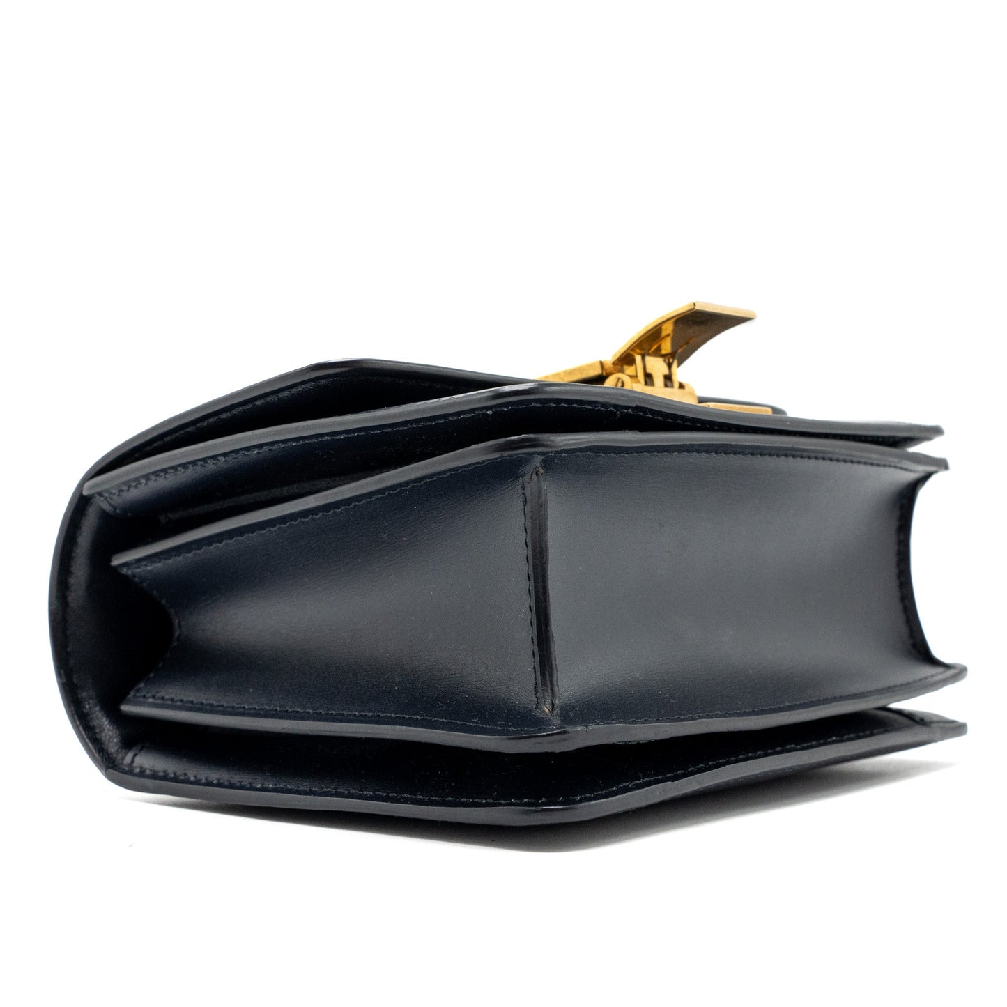 Celine mini box bag calfskin dark blue GHW