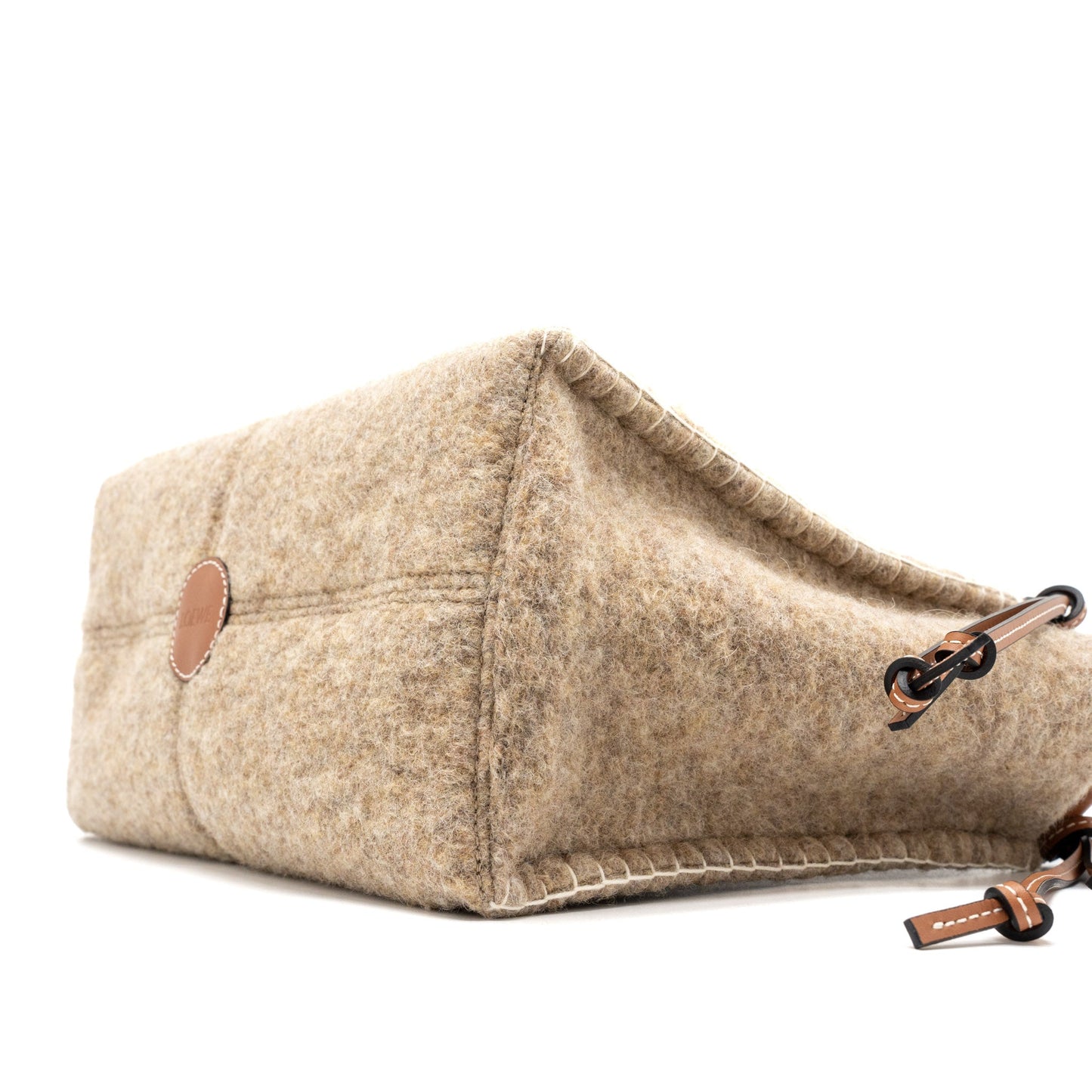 Loewe Cushion Tote Bag Felt/Leather Camel