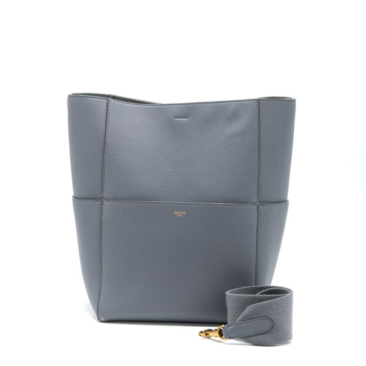 Celine Sangle Bucket Bag Calfskin Grey GHW