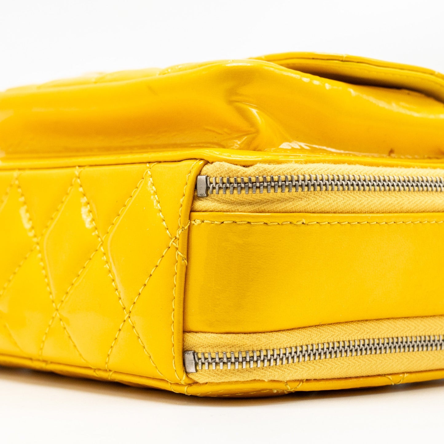 Chanel Pocket Box Camera Bag Patent Yellow SHW
