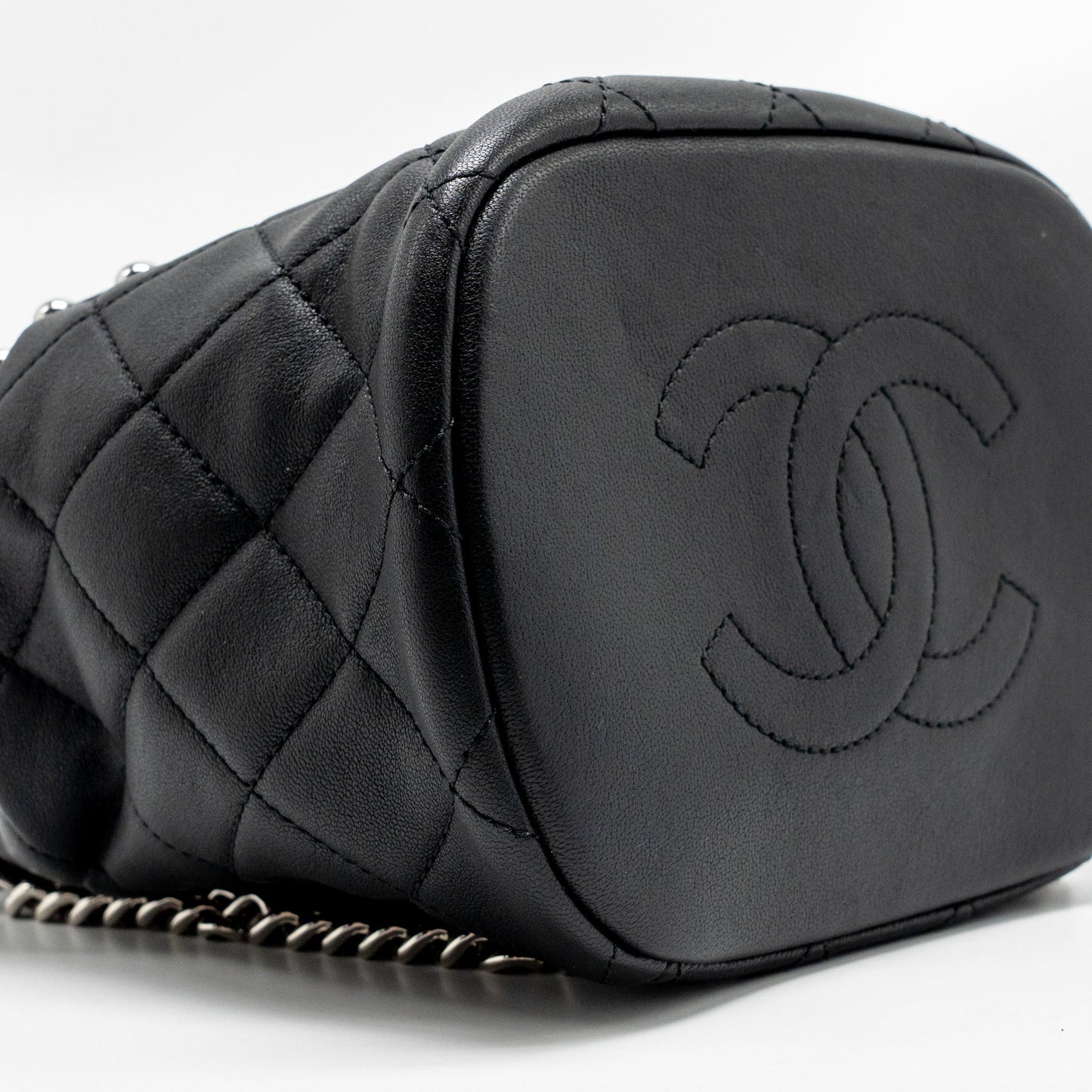 Chanel Quilted Metallic Bubble Backpack Lambskin Black Multicolour Hardware
