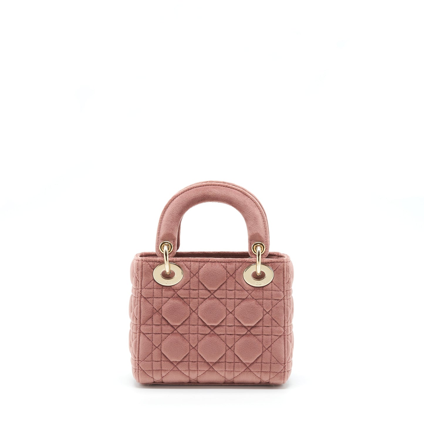 Luxury Dior Mini Lady Luxury Dior Velvet Pink With Crystal Light Gold Hardware