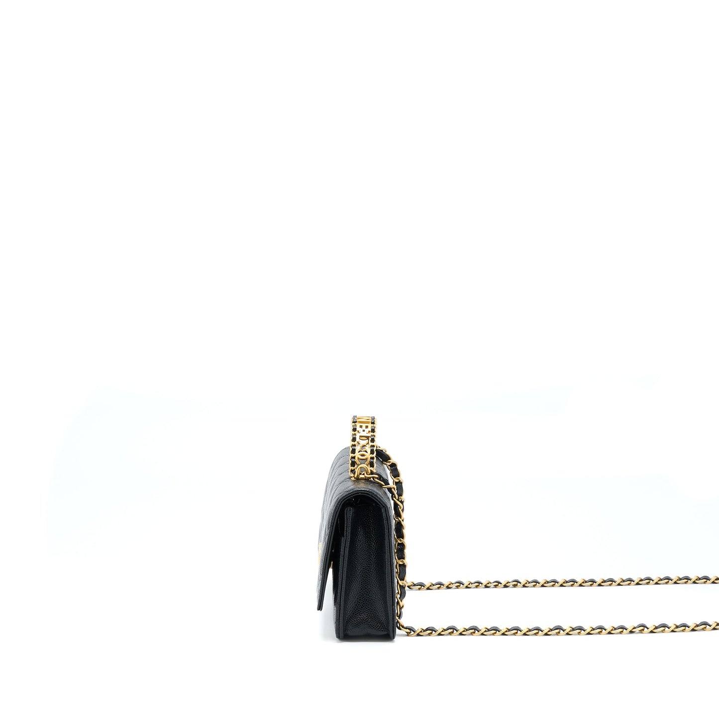 Chanel Top Handle Wallet On Chain Caviar Black GHW (Microchip)