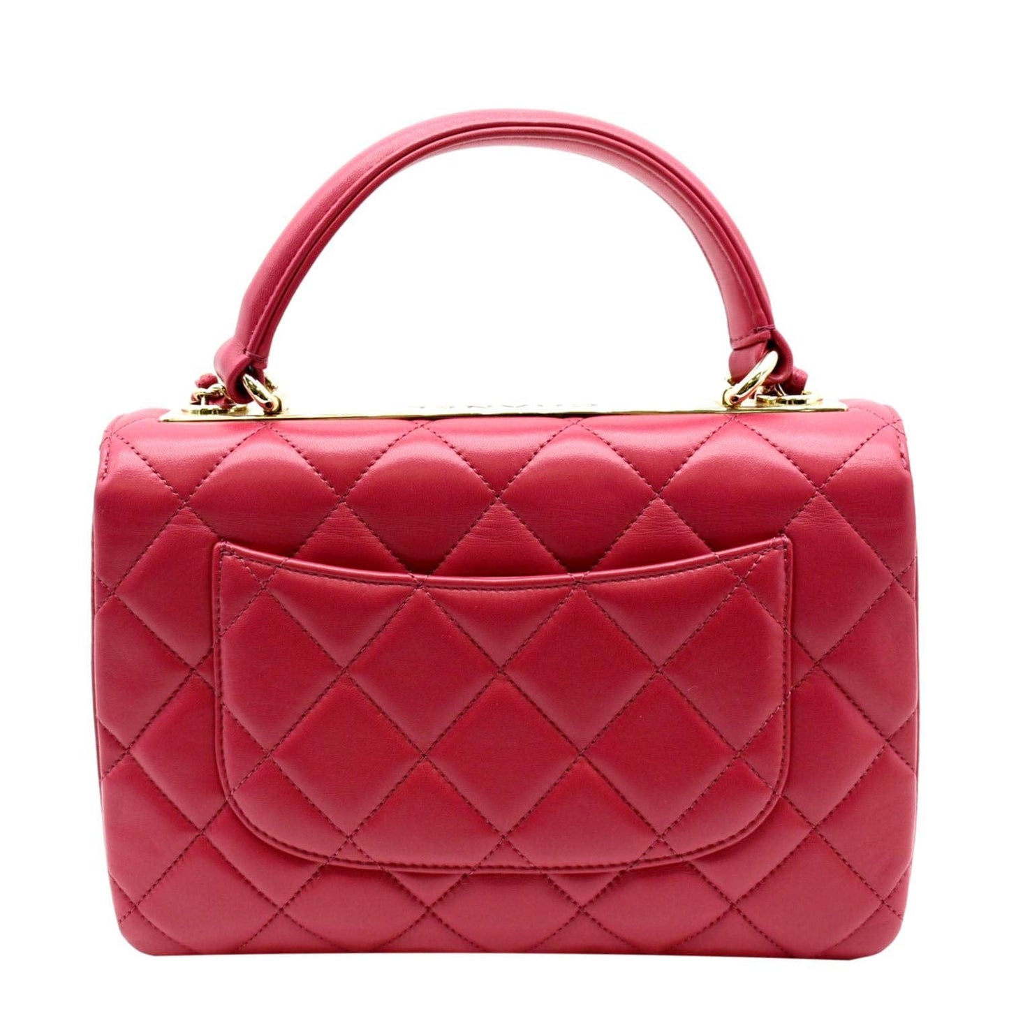 Luxury Chanel Trendy CC Top Handle Flap Quilted Leather Shoulder Bag Red