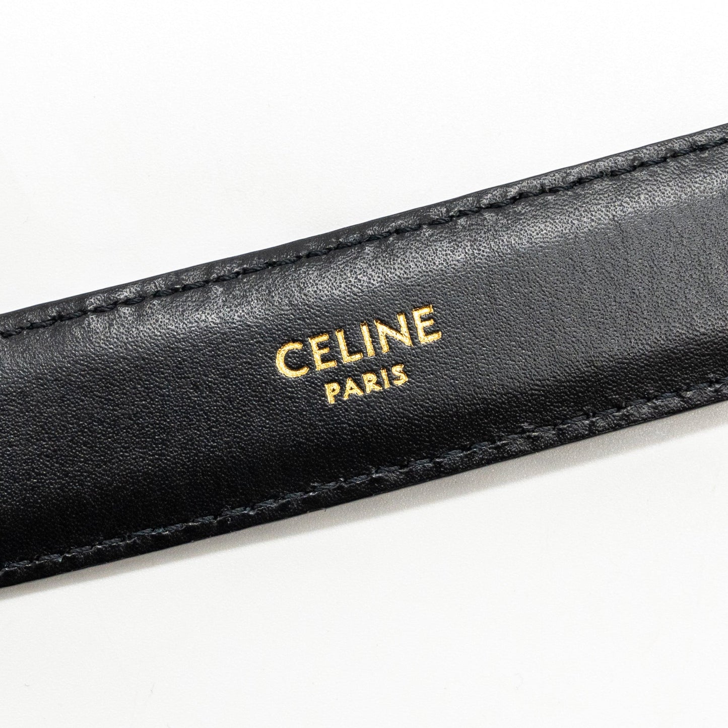 Celine size 85 Medium Triomphe belt calfskin black GHW