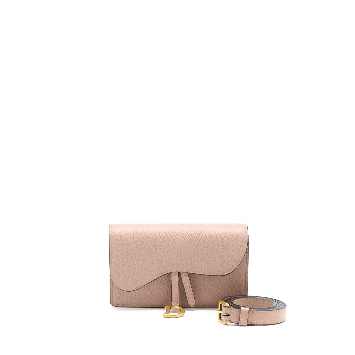 Luxury Dior Saddle Belt Pouch Grained Calfskin Dark Beige GHW