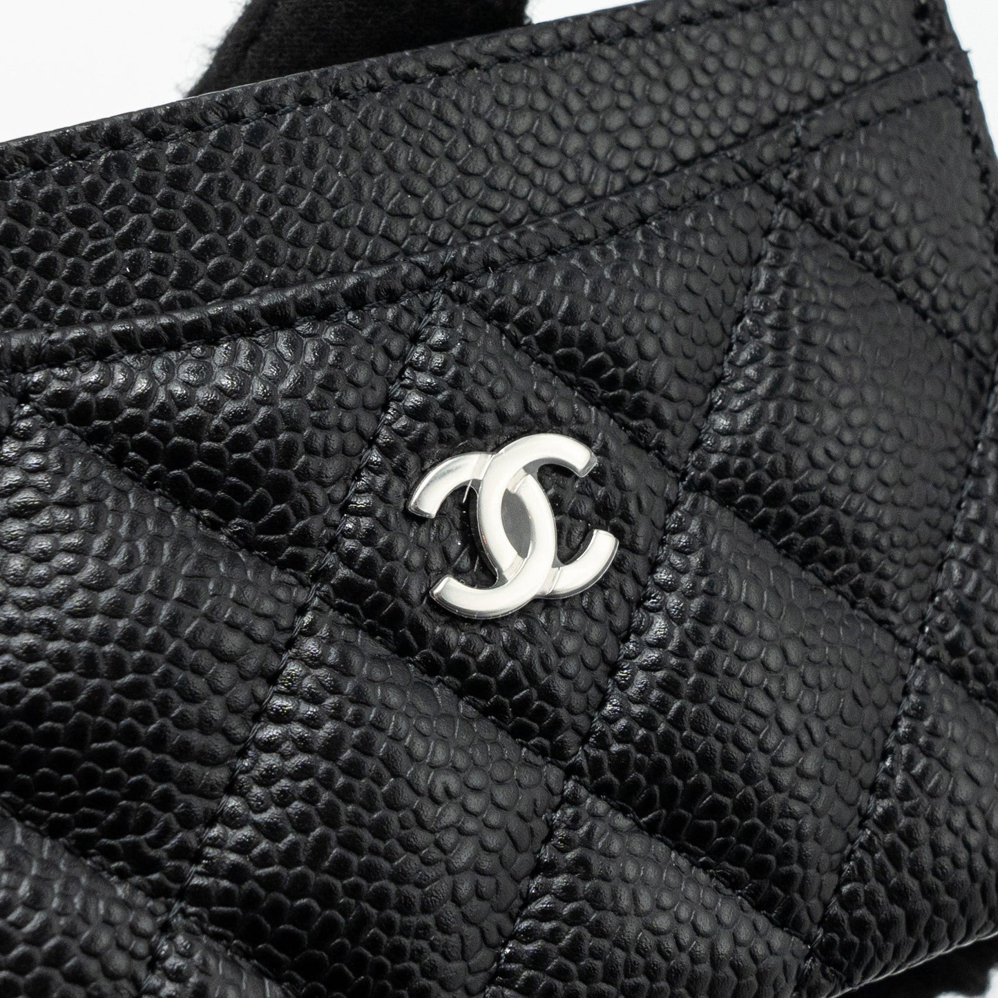Chanel Classic Card Holder Caviar Black SHW( Microchip)