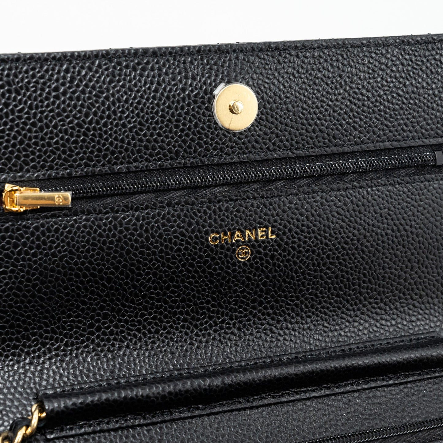 Chanel Classic Wallet On Chain Caviar Black GHW (microchip)