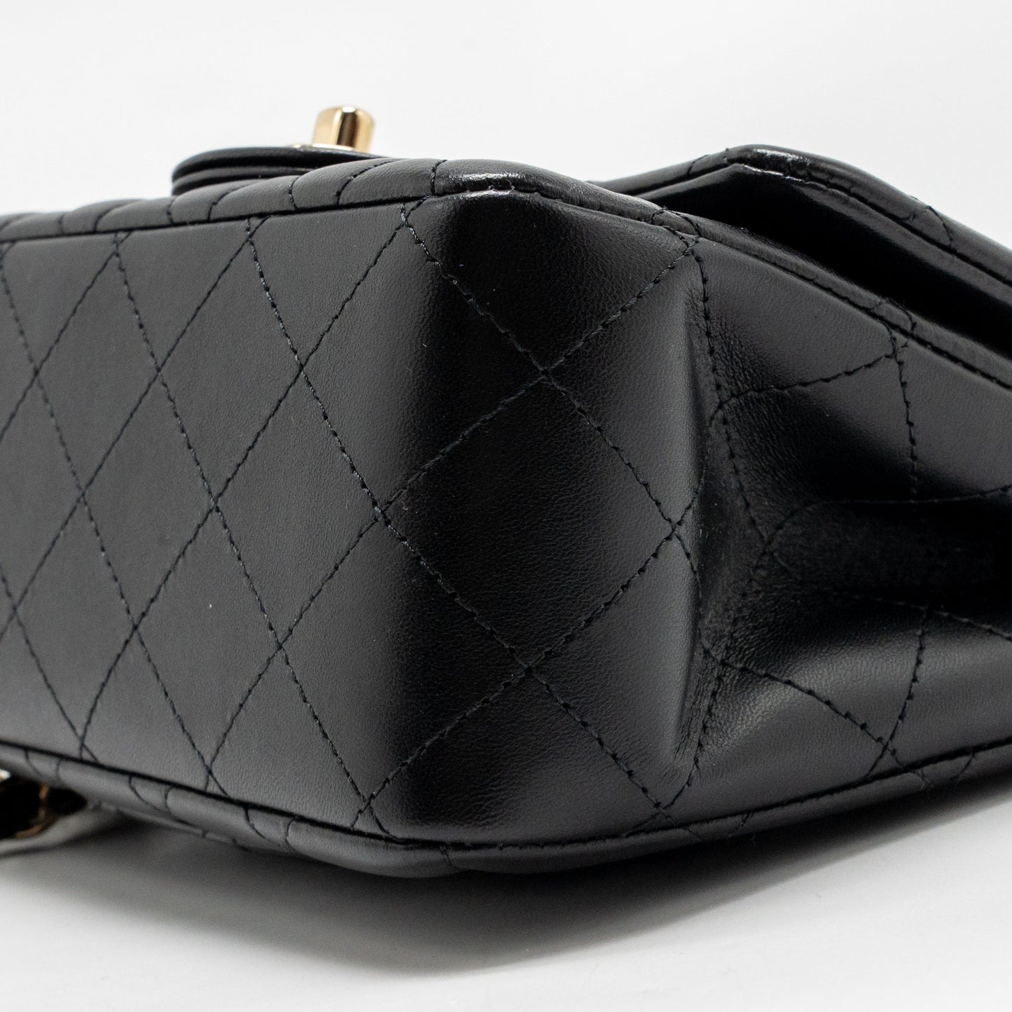 Chanel Classic mini square flap bag lambskin black LGHW (microchip)