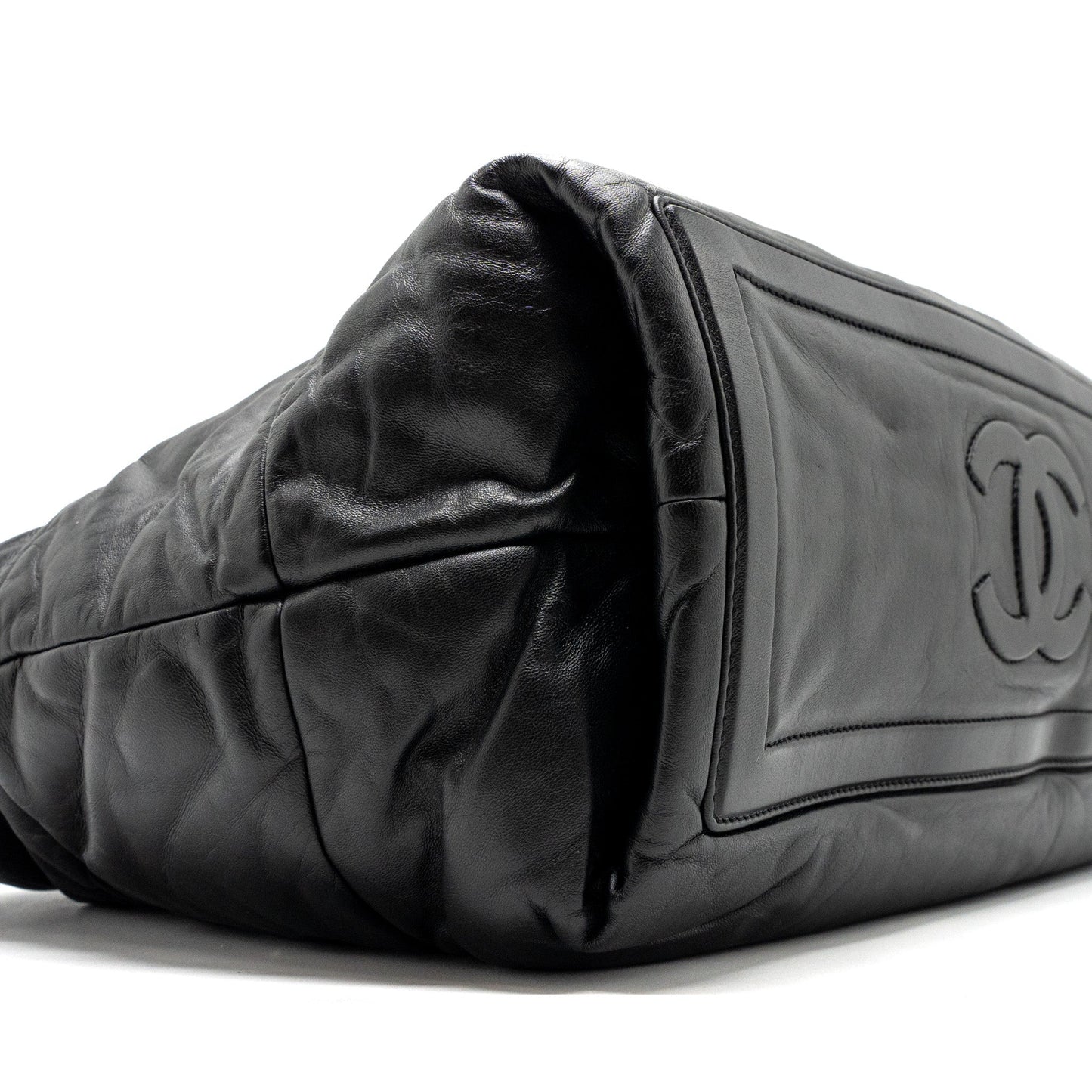 Chanel Puffy Down Down Tote Bag lambskin Black SHW