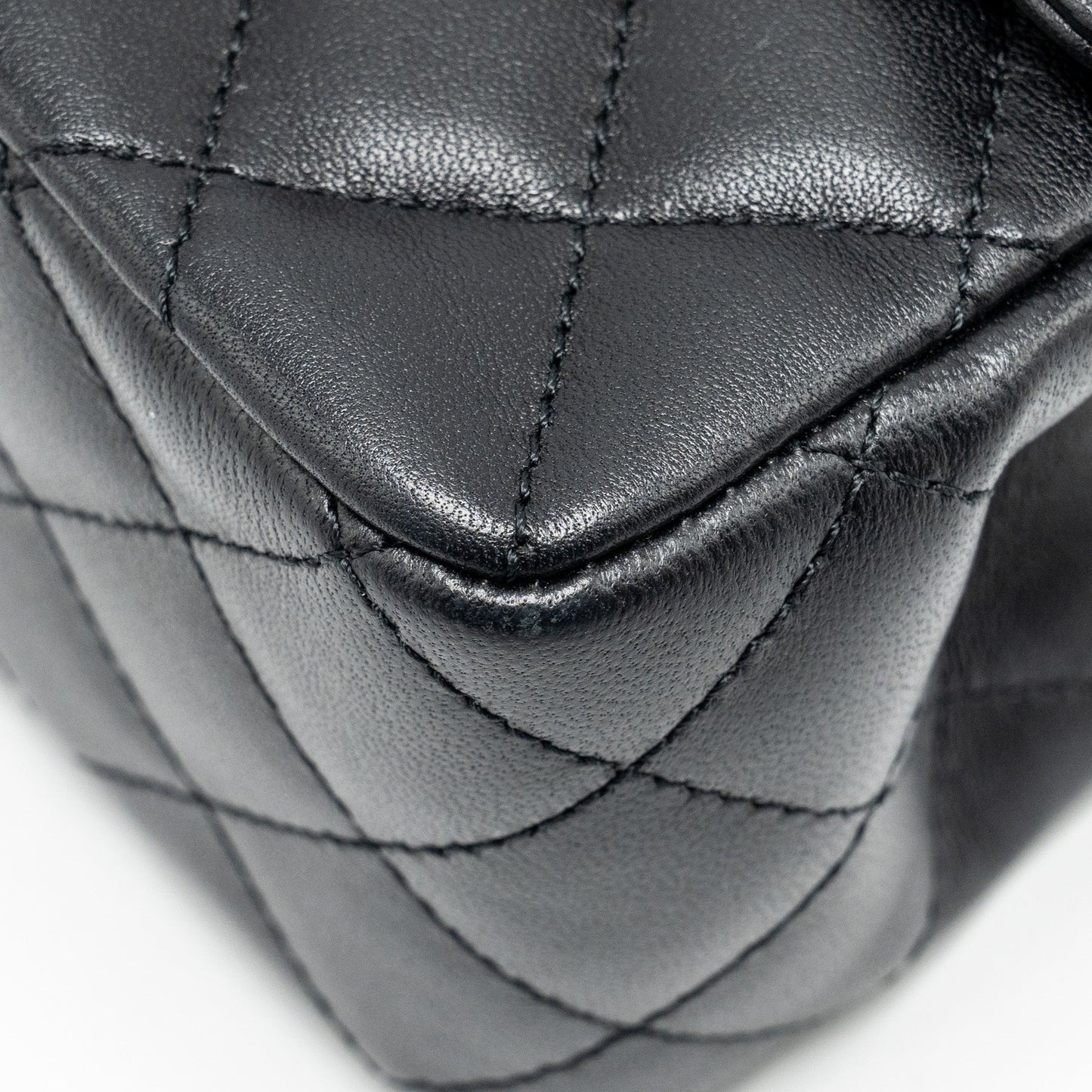 Chanel Crystal Detailed Top Handle Flap Bag Lambskin Black GHW (Microchip)