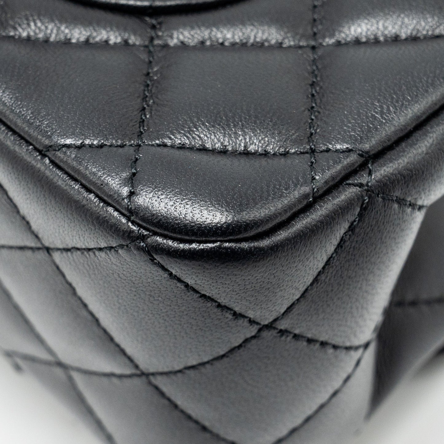 Chanel Crystal Detailed Top Handle Flap Bag Lambskin Black GHW (Microchip)