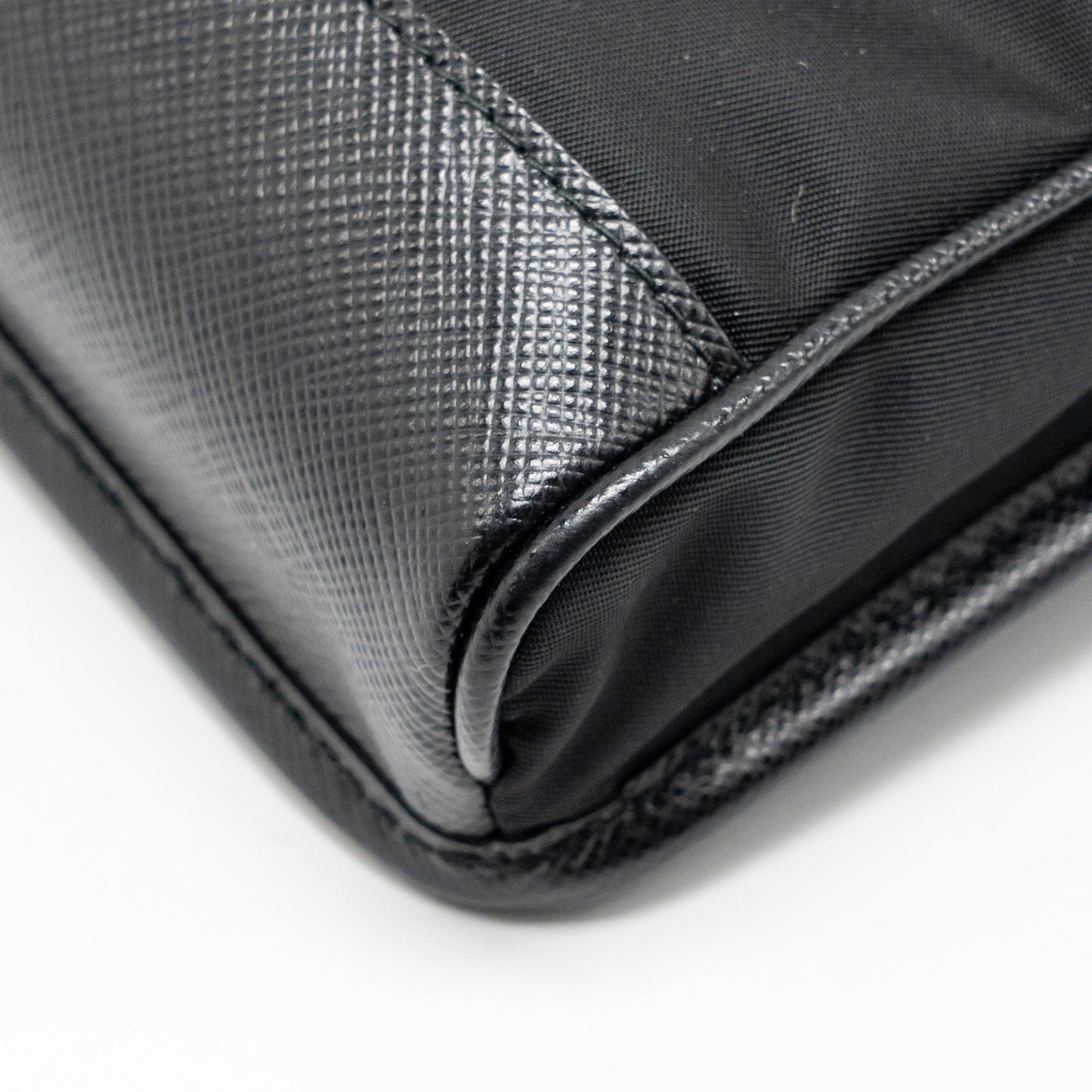 Prada Trimmed Saffiano Phone Case Re-Nylon Black SHW