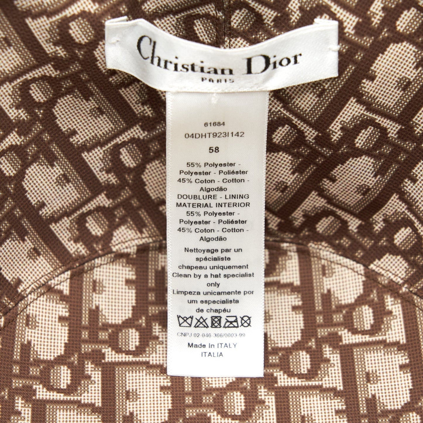 Luxury Dior Size 58 Reversible Bucket Hat