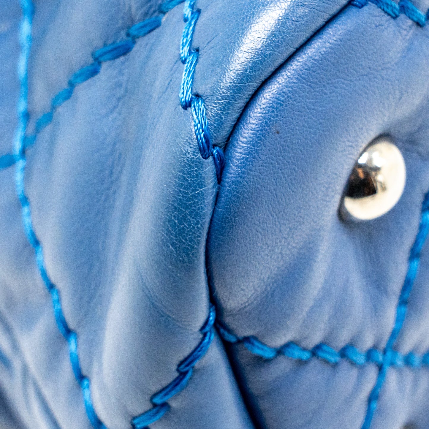 Chanel Hobo Shoulder Bag calfskin Blue SHW