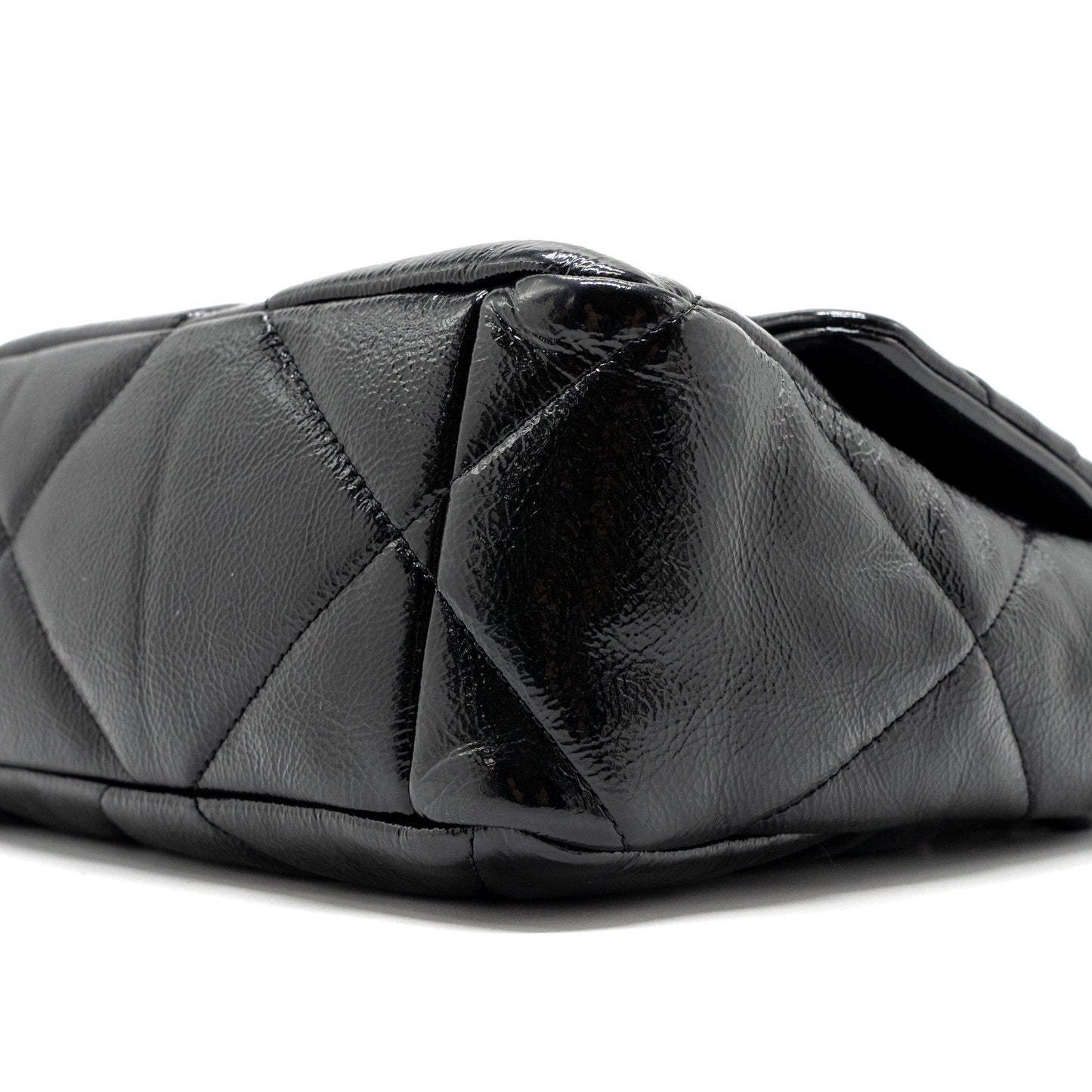 chanel medium 19 bag shiny calfskin black multicolour hardware