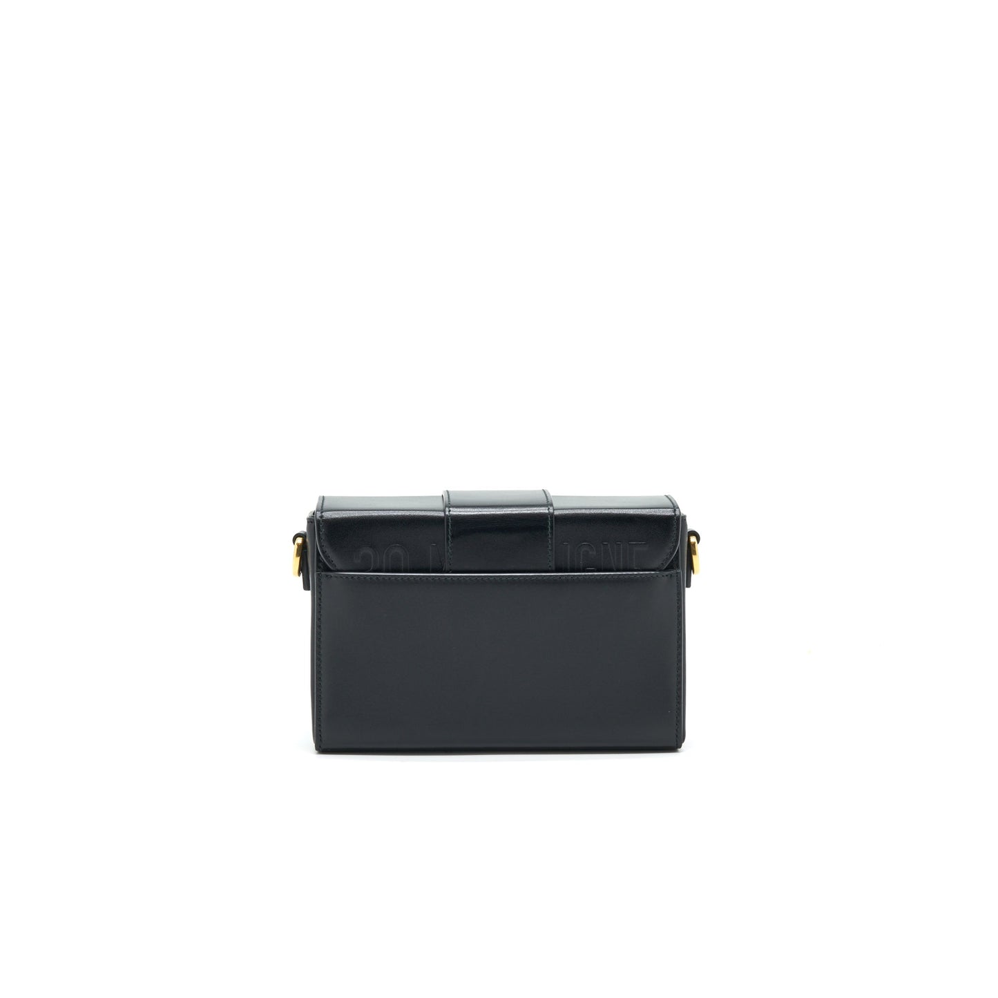 CHRISTIAN Luxury Dior 30 MONTAIGNE SMALL BOX BAG LEATHER BLACK